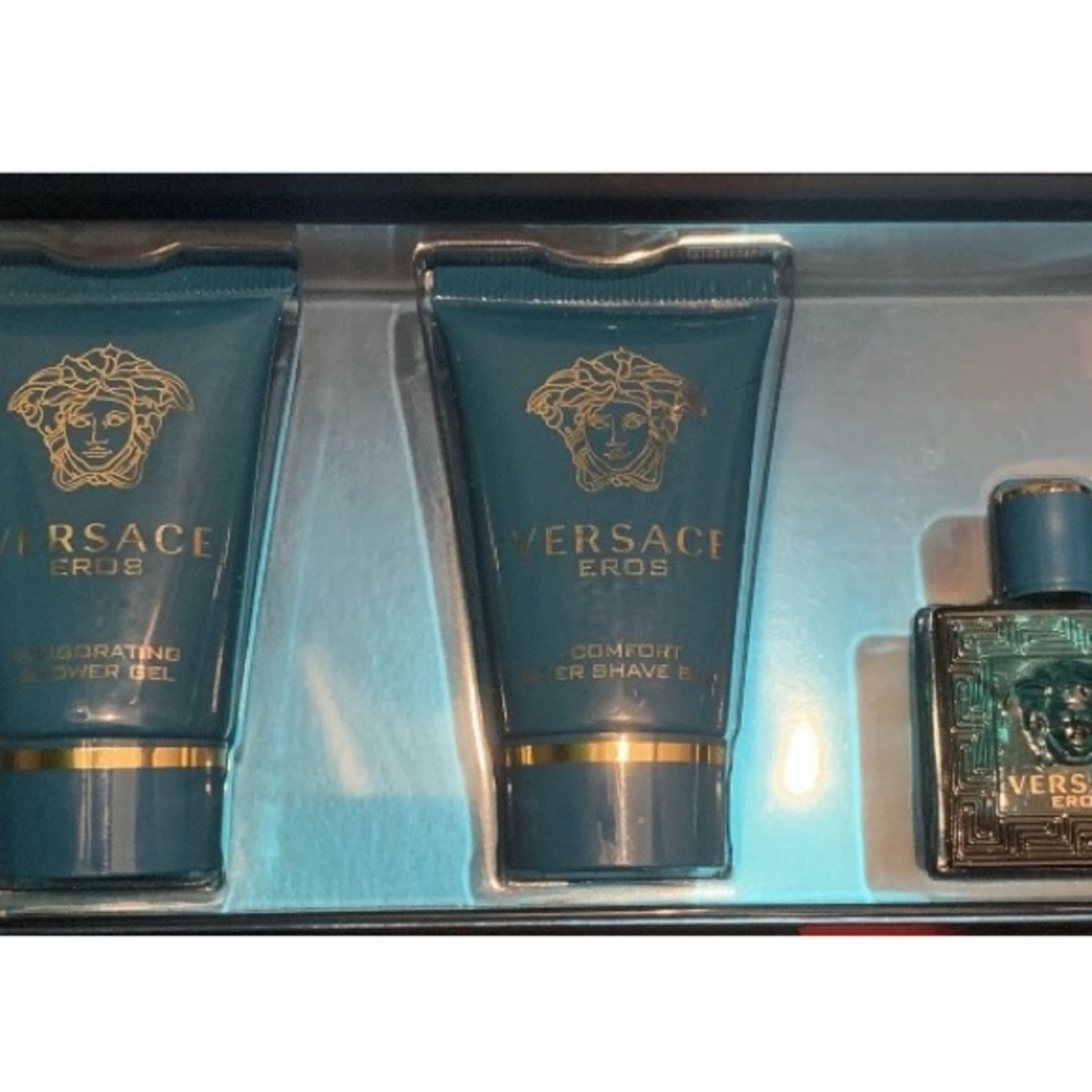 Versace Eros Body Wash Set - Teal and Gold